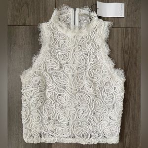 Zara Size S White Lace Sleeveless Blouse Brand New w/ Tags